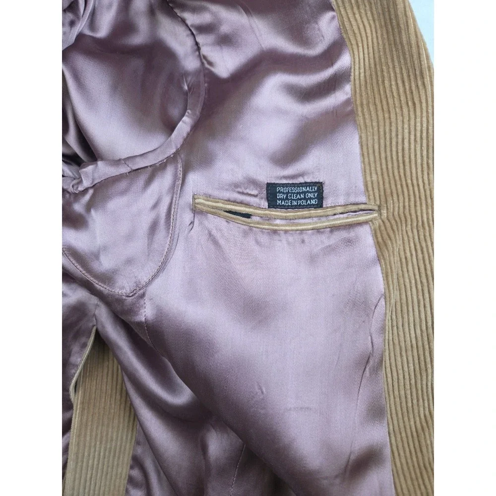 Vtg English‎ Manor Corduroy Suede Elbow Patch Sport Coat Blazer Tan Men's 42R